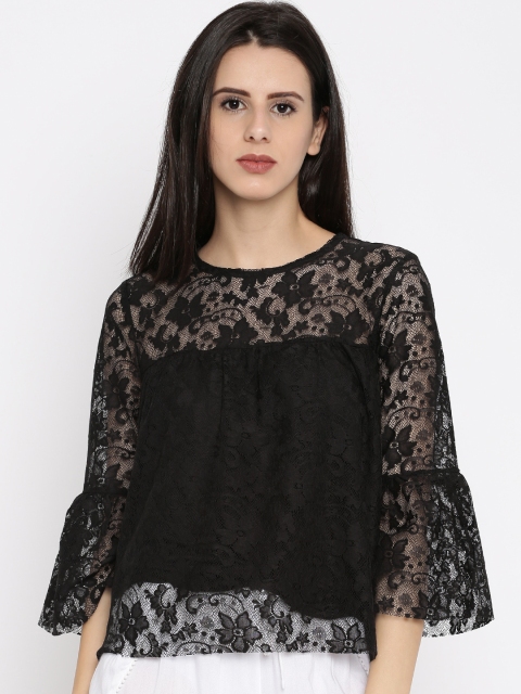 

Vero Moda Women Black Self-Design Top