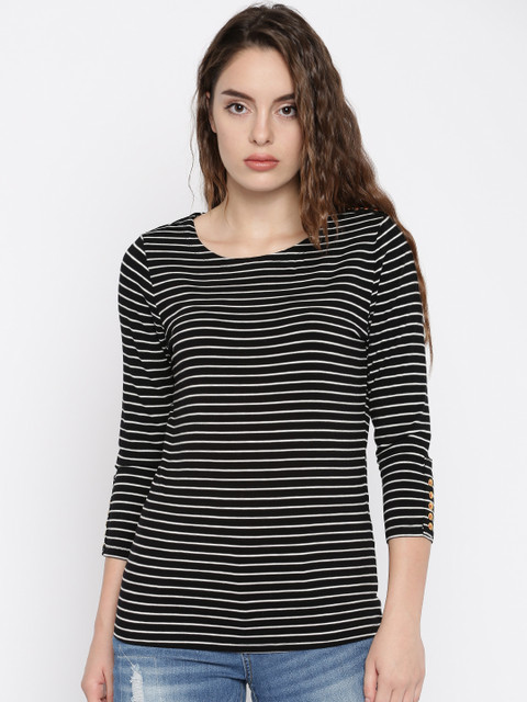 

Vero Moda Women Black & White Striped Top