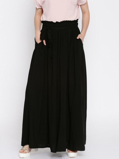 

Vero Moda Women Black Flared Solid Palazzos