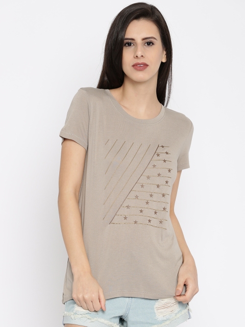 

Vero Moda Taupe Printed T-shirt