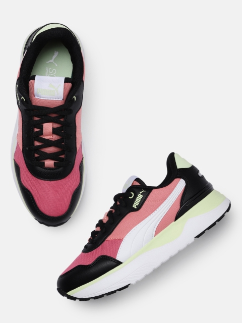 

Puma Women Black & Pink R78 Voyage Colourblocked Sneakers