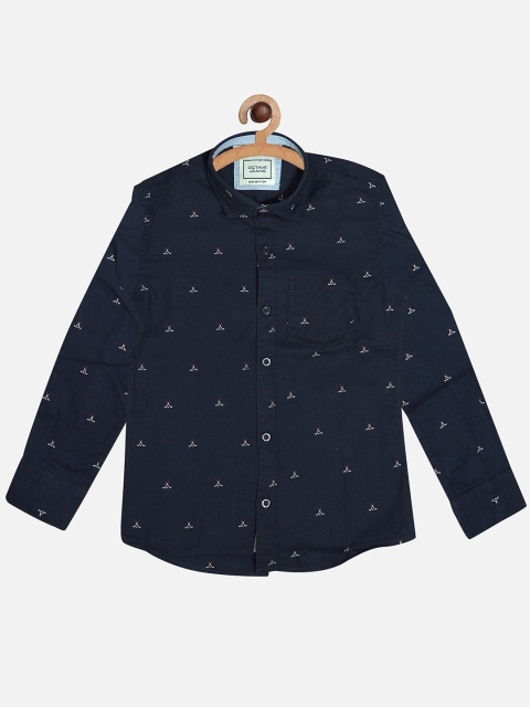 

Octave Boys Navy Blue Printed Cotton Casual Shirt
