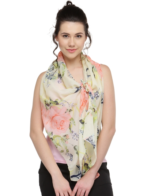 

J Style Yellow Floral Print Stole