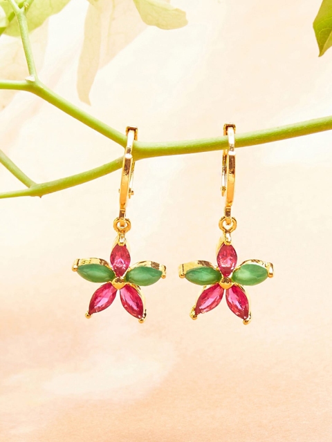 

Voylla Gold-Toned Contemporary Half Hoop Earrings