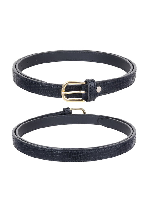 

URBAN ALFAMI Women Black & Pink Textured Pack Of 3 PU Belts