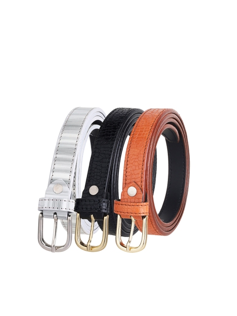 

URBAN ALFAMI Women Brown Textured Set of 3 PU Belt