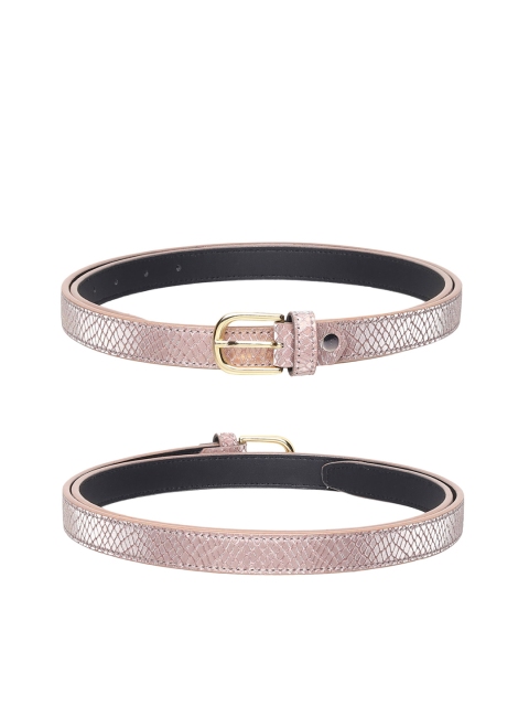 

URBAN ALFAMI Pack of 3 Women Black Textured PU Belt
