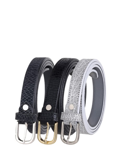 

URBAN ALFAMI Women Grey Printed 3 PU Belt