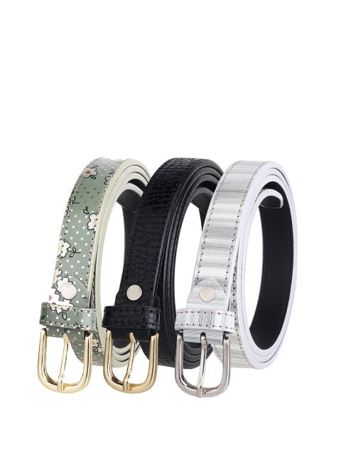 

URBAN ALFAMI Women Black Printed 3 PU Belt