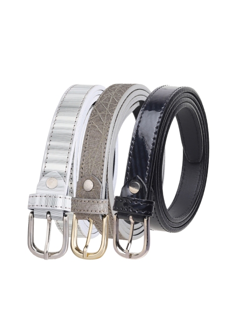 

URBAN ALFAMI Women Pack of 3 Printed PU Belt, Multi