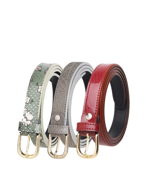 

URBAN ALFAMI Women Pack of 3 Green Printed Belt