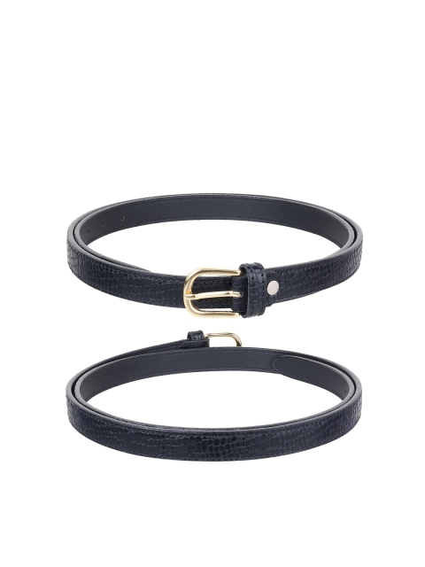 

URBAN ALFAMI Women Silver-Toned Textured 3 PU Belt
