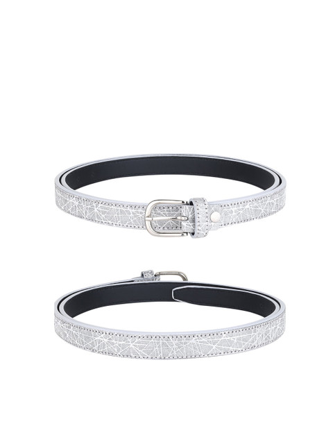 

URBAN ALFAMI Women Grey Textured 3 PU Belt