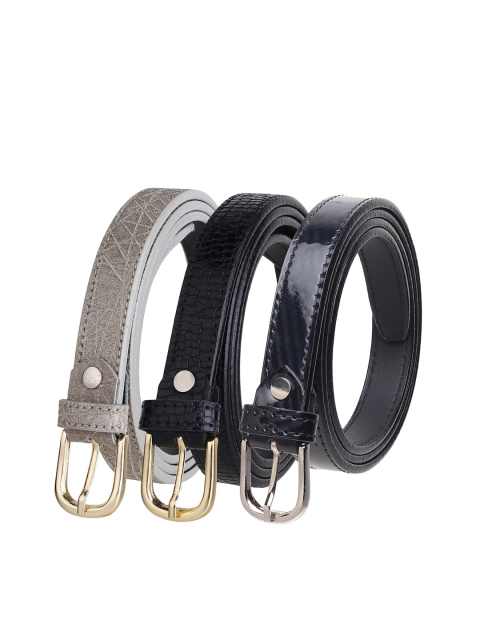 

URBAN ALFAMI Women Pack of 3 Black Printed Belt