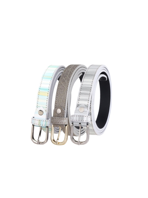 

URBAN ALFAMI Women Pack Of 3 Women Textured Belt, Blue
