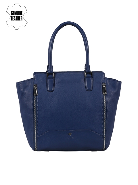 

ILEX Blue Solid Leather Shoulder Bag