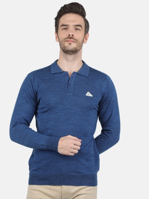 

Monte Carlo Men Blue Polo Collar T-shirt
