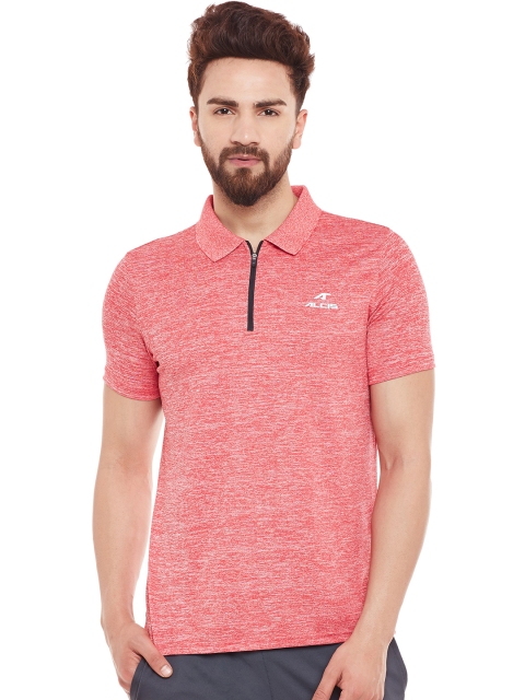 

Alcis Men Pink Classic Solid Polo Collar T-shirt