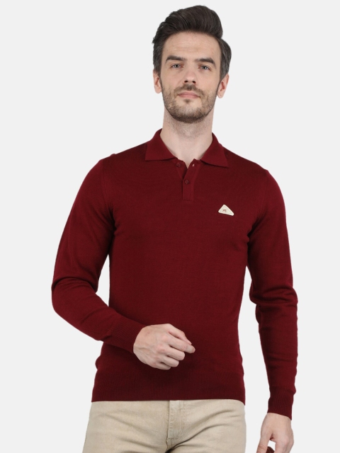 

Monte Carlo Men Maroon Polo Collar Applique T-shirt