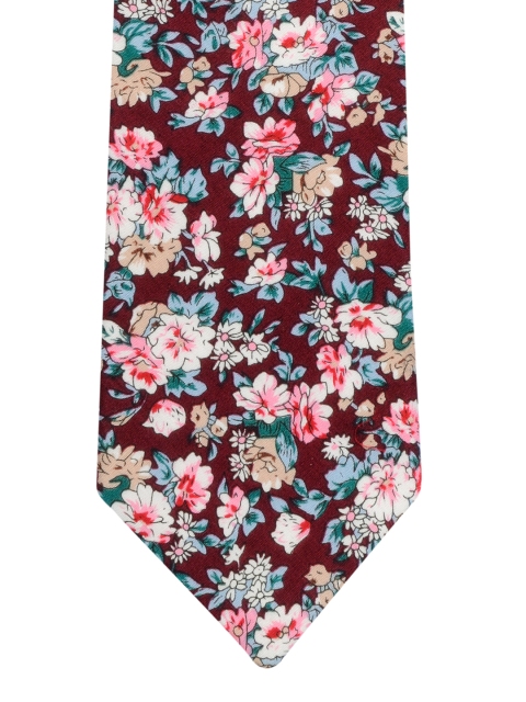 

Alvaro Castagnino Maroon & Pink Floral Print Tie