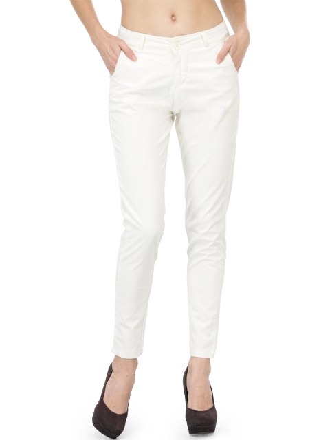 

Xpose Women Off-White Solid Trousers