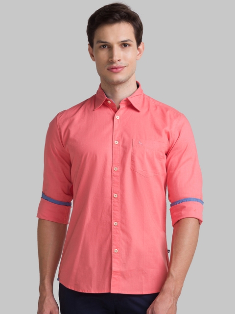 

Parx Men Peach-Coloured Slim Fit Casual Shirt