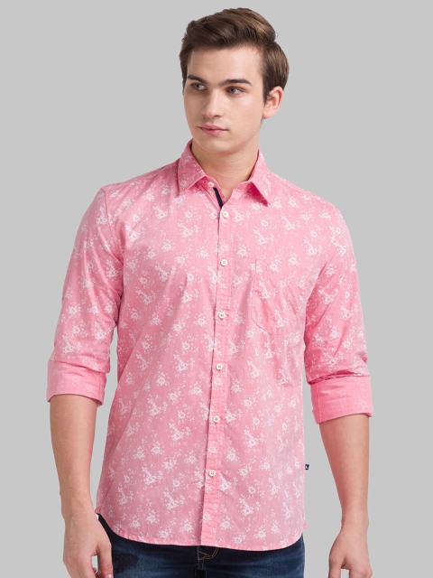 

Parx Men Red Slim Fit Floral Printed Cotton Casual Shirt