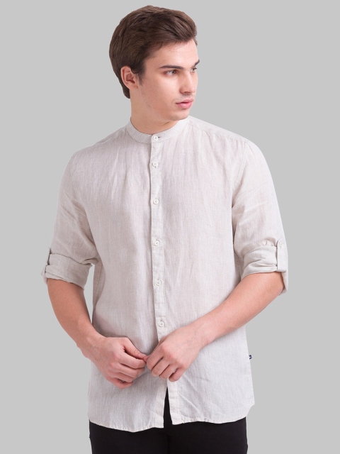 

Parx Men Beige Slim Fit Cotton Casual Shirt