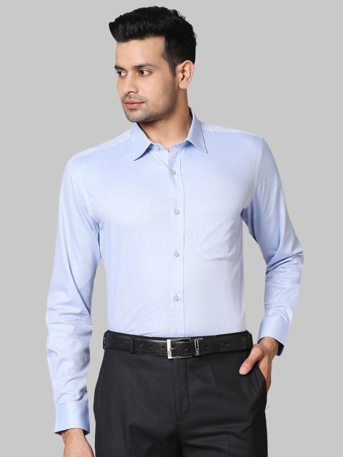 

Raymond Men Blue Solid Pure Cotton Formal Shirt