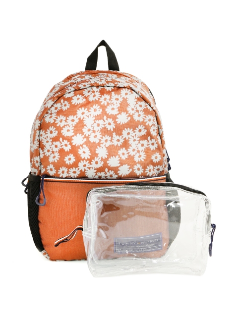 

Tommy Hilfiger Unisex Orange & Grey Printed Backpack