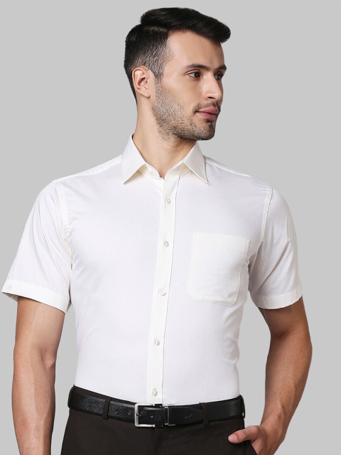 

Raymond Men White Solid Casual Shirt