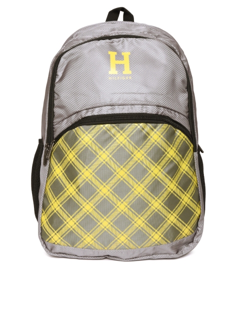 

Tommy Hilfiger Unisex Grey & Yellow Printed Backpack