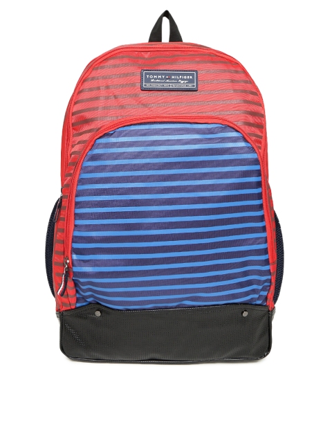 

Tommy Hilfiger Unisex Red & Blue Striped Backpack