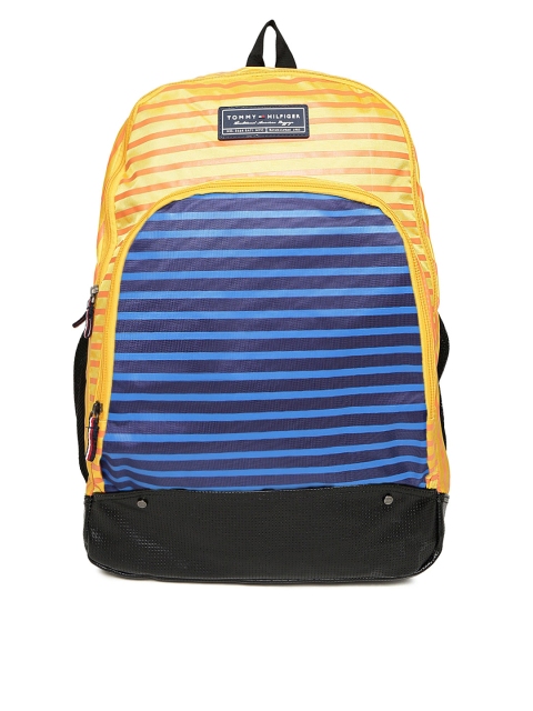 

Tommy Hilfiger Unisex Red & Blue Striped Backpack, Yellow