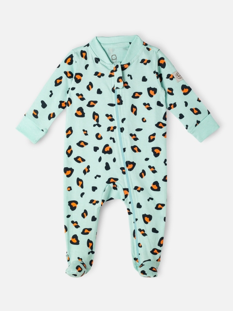 

Cuddles for Cubs Infant Blue Printed Cotton Sleepsuit