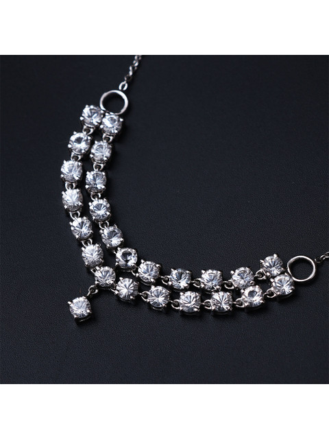 

HIFLYER JEWELS Silver-Toned & White Sterling Silver Rhodium-Plated Necklace