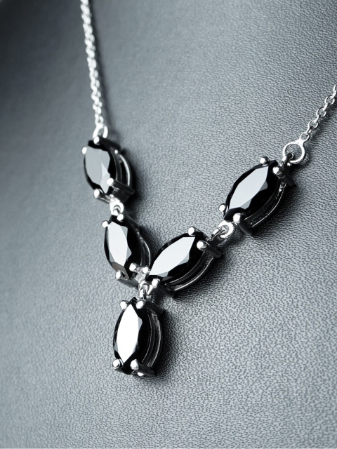

HIFLYER JEWELS Black Sterling Silver Rhodium-Plated Necklace