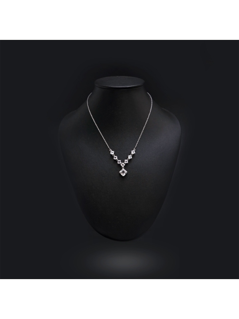 

HIFLYER JEWELS Silver-Toned & White Sterling Silver Rhodium-Plated Necklace