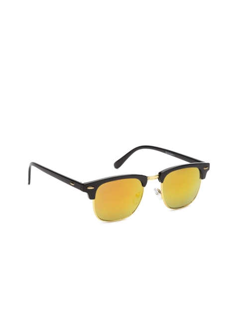 

Mast & Harbour Unisex Mirrored Clubmaster Sunglasses SUN02419, Yellow