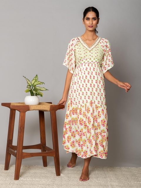 

WESTIFIED Off White Floral Maxi Dress