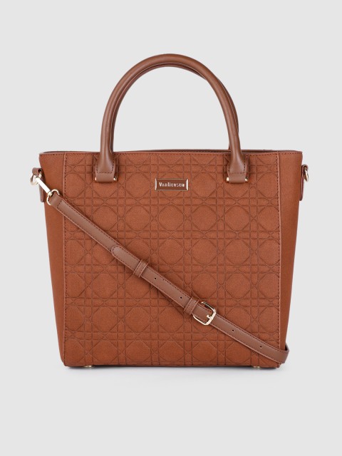 

Van Heusen Brown Textured Handheld Bag