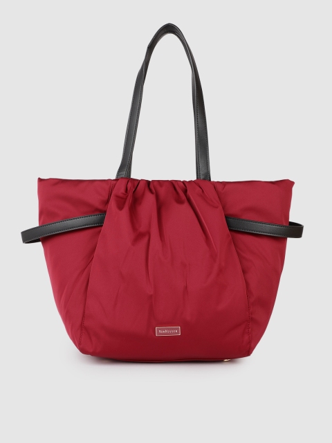 

Van Heusen Maroon Solid Structured Shoulder Bag