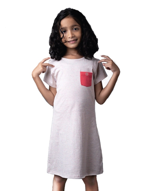 

GREENDIGO Multicoloured & bright gray Organic Cotton A-Line Dress, Multi