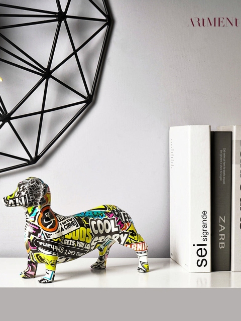 

THE ARTMENT Set Of 2 Multi-Colored Dog Figurine Showpieces
