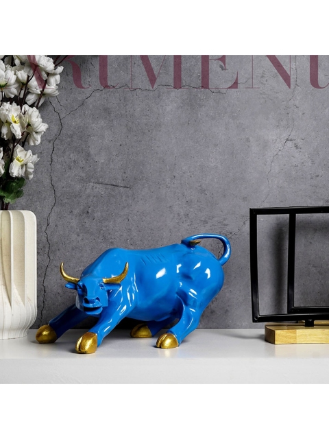 

THE ARTMENT Blue Solid Bull Figurine Showpiece