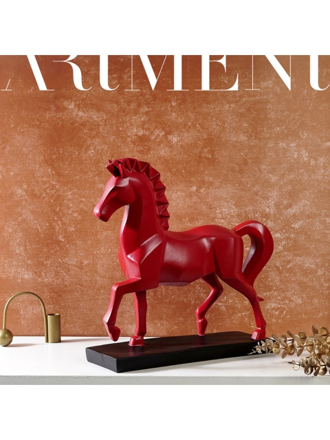 

THE ARTMENT Red Bold and Majestic Horse Showpiece