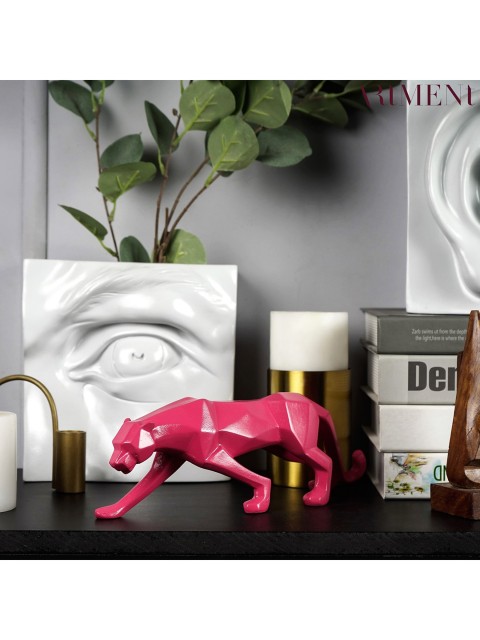 

THE ARTMENT Pink Modern Art Geometric Panther Statue