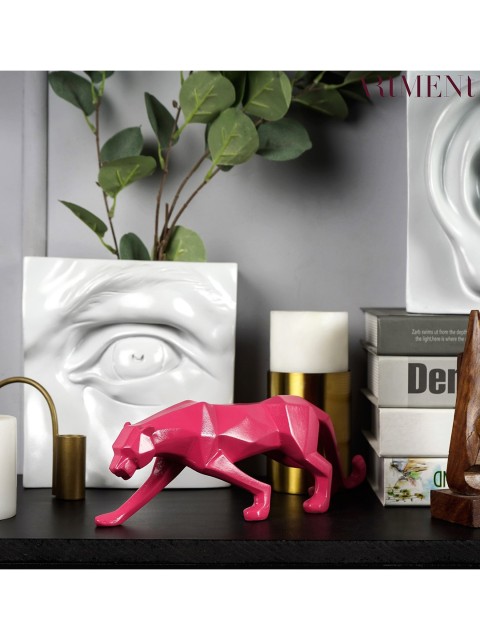 

THE ARTMENT Pink Modern Art Geometric Panther Showpiece