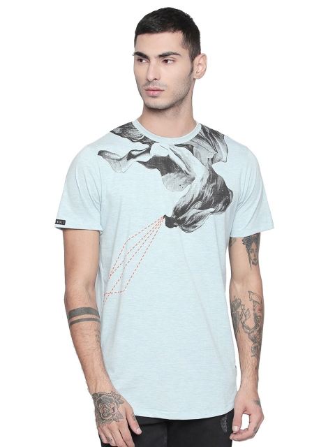 

CULT FICTION Men Green Printed Applique T-shirt