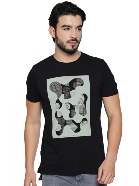 

CULT FICTION Men Black Printed Half Sleeve T-shirt